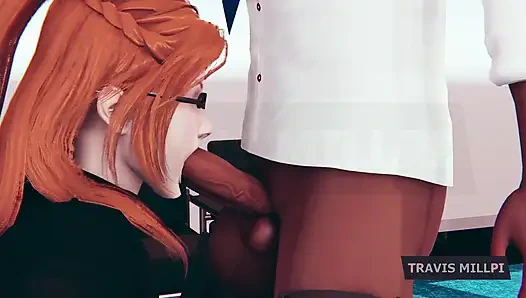 Office Seduction with Busty Redhead Secretary After Hours Punishment