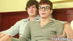 Twink cock riding action with anal fun after cock sucking