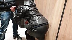 Teacher flashed and then sucks my dick in the mall dressing room 4K