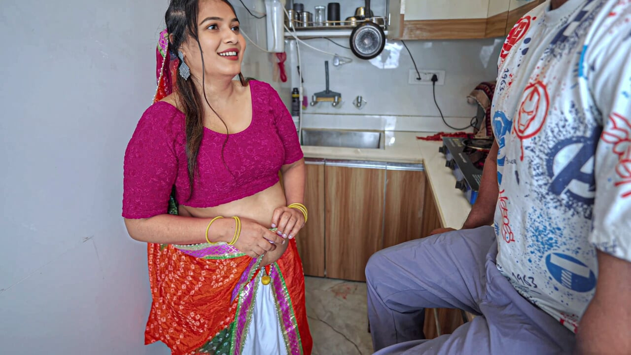 No One Was Home... Desi Neighbor Girl Asked Me for Came Inside Kitchen- Things Got Wild, Hindi Viral Video