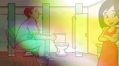 APENAS ÁUDIO - Conversa suja no banheiro gay, macho hetero recebe transsexual joi