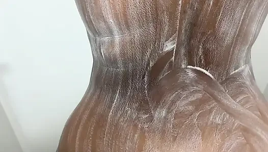 Big ass Indian shows her big ass in the shower