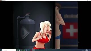 Getting a wet blowjob from the swimming teacher, I cum in the blonde's mouth -SummerTimeSaga