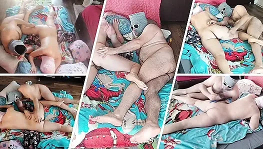 Прелюдия в спальне с парой в любительском видео.