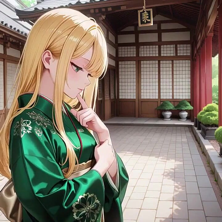 Lazy Japanese Corridor Morning, She Breathes Heavy Touching Her Chest with a Hazy Gaze Waiting for Your Touch