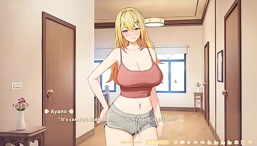 Hentai-Spiel - Ayano Cowgirl szene - Hentai gameplay-Animation
