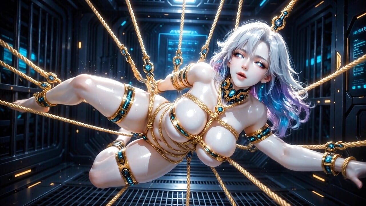 Voluptuous Shibari Suspended Doll High-Tech Dungeon 3D