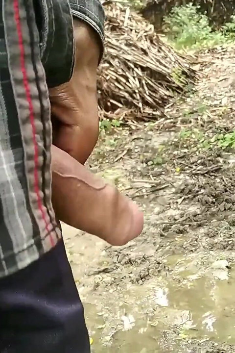 Arătând pula în grădina deschisă