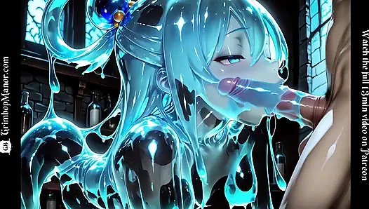 Aqua трансформировалась в идеальную трахабельную богиню Slime