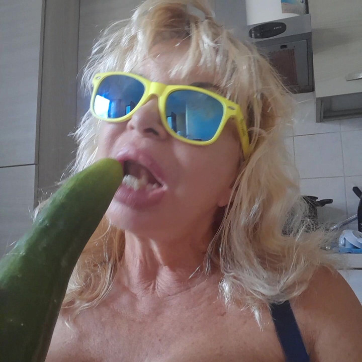 Manya slut with big tits and cucumber