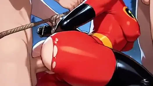 Хентай аниме - удивительная мачеха трогает с двумя членами внутри нее