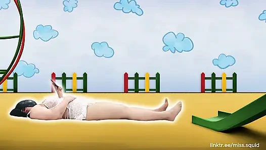 Beyaz iç çamaşırlı bayan kalamar egzersizleri