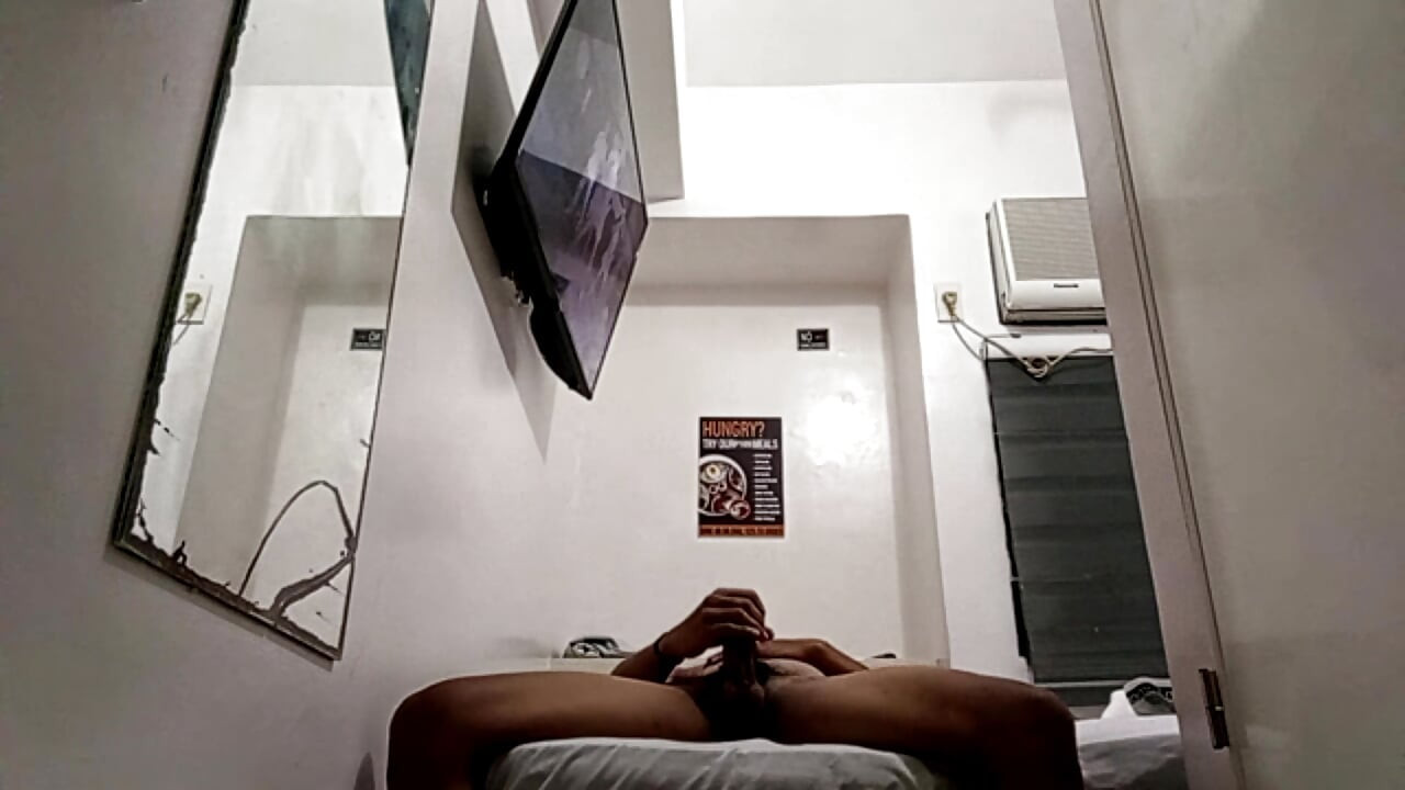 Filipino Twink Jerks His Throbbing Cock in Hotel 2