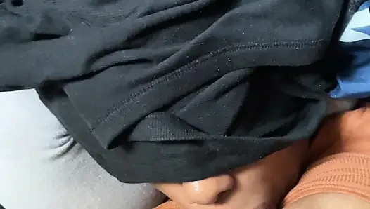 I left her mouth full of my hot and sweet milk and her soft tits