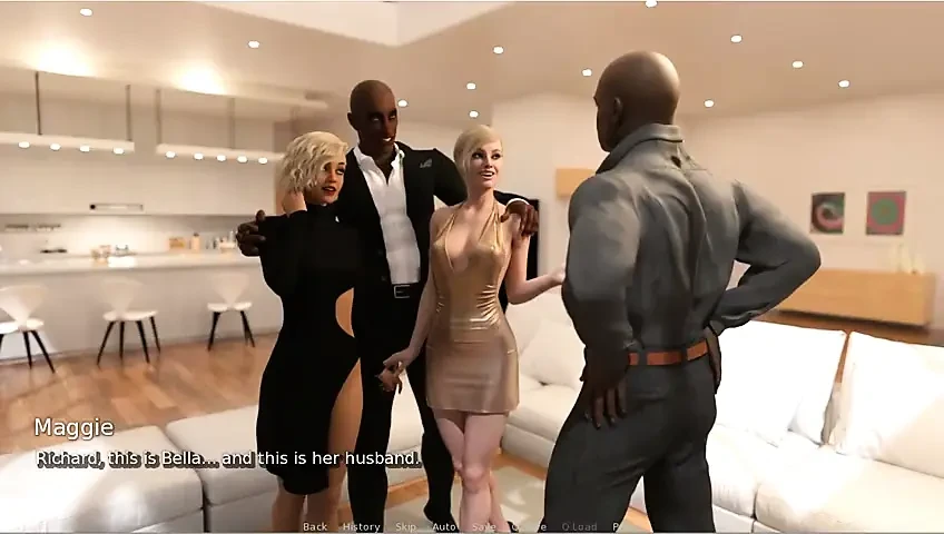 My Hotwife - Gameplay - Roleplay - Two MILF Compares Cock of Two Black Man with Small Cock Husband