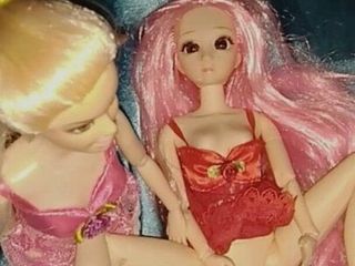 Barbie doll and her Asian girlfriend.