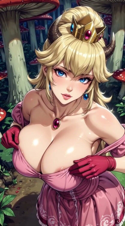 87. Princess peach topless sexy pose (Ai animation) | Clip 1
