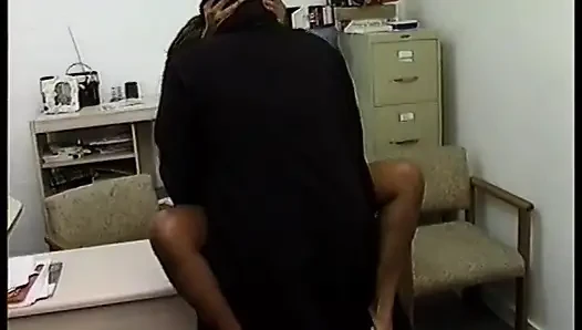 Busty ebony fake-titted MILF bends over for a nice hardcore pounding