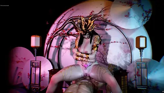 Tante seksi 3d lagi asik dudukin kontol besar