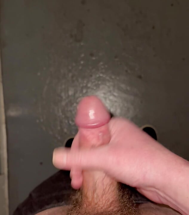 Jerking off in work warehouse