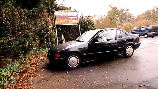 Pretty red hair girl fucking in the toilet
