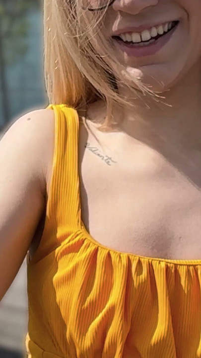 Wetting jeans in shopping mall Pee and Mouth Piss