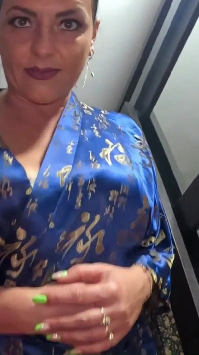 Slutty Geisha Fantasy. Satin Robe Tease, Dirty Oral Energy and Messy Satin Finish | Clip 1