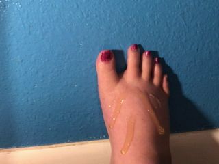 Anastasiabeva1 Pouring honey on my feet