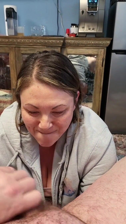 Works so hard for the cum beautiful passionate sexy milf loves cum and cumming cums again and again sucking his cock so good | Clip 1