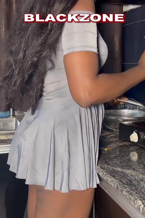 She's Cooking in the Kitchen, I Came Crease Her Body While She Eats