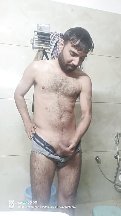 Indian Rajasthani desi man enjoy shower and masterbation show with neighbour police officer uncle daddy pakistani daddy teacher