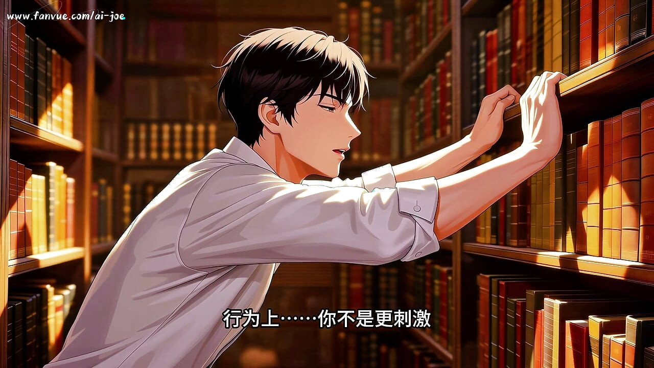 glasses beautiful woman , the private study session in the library.Super temptation. AI generated
