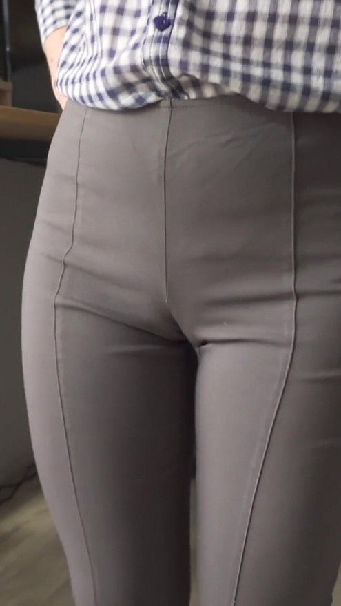 Naughty Secretary Seduces You With Her Cameltoe In Tight Trousers | Clip 1
