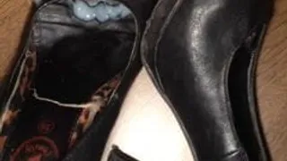 cum on NOT my sister's black worn high heels