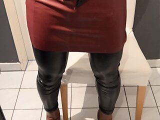 Sissy Crossdresser in Leather outfit