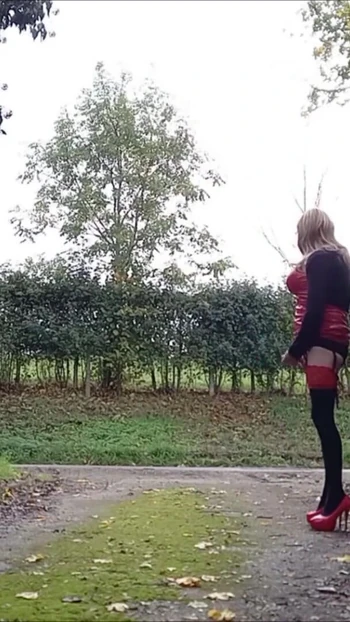 Epic moment from "Crossdressing Fun by the Roadside"
