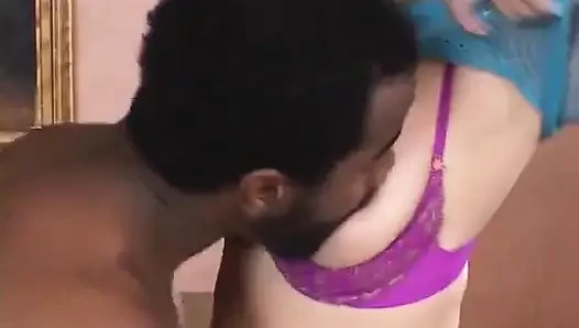 Blonde with natural boobs wants to have a black cock in her ass