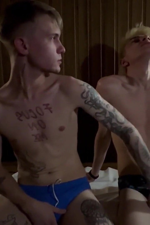 Guys Guys with Big Dicks Have Fun in the Sauna, a Guy with a Big Dick Fucked a Tight Asshole