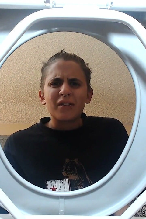 POV Fart Slave Trapped in Toilet