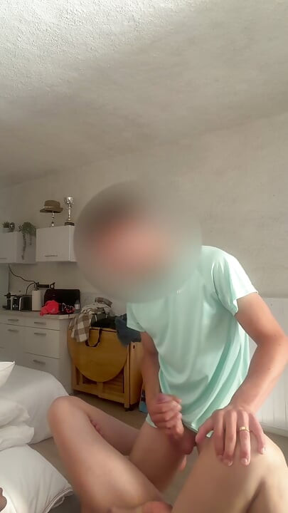 Sarı saçlı karıma taşaklarımı boşaltıyorum