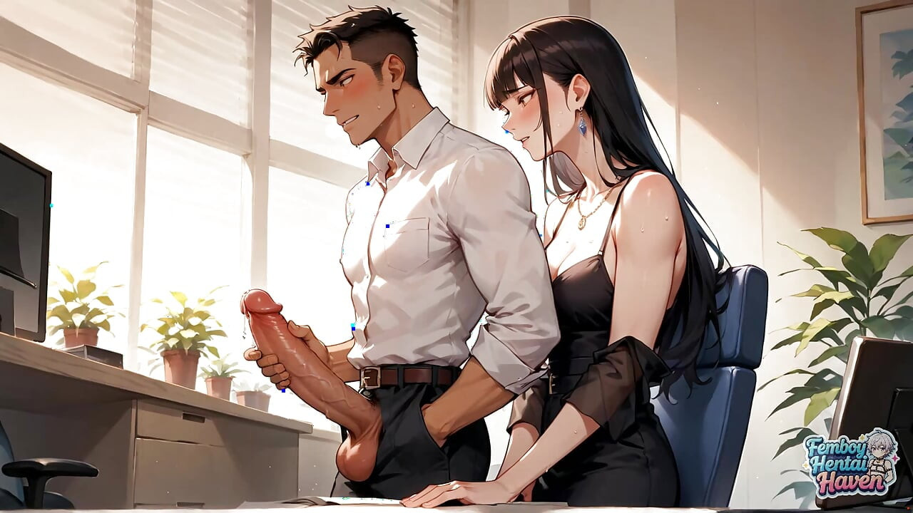 뛰어난 펨보이 포르노 데뷔로 사무실을 엉덩이 선으로 채우는 호화로운 복장 도착!