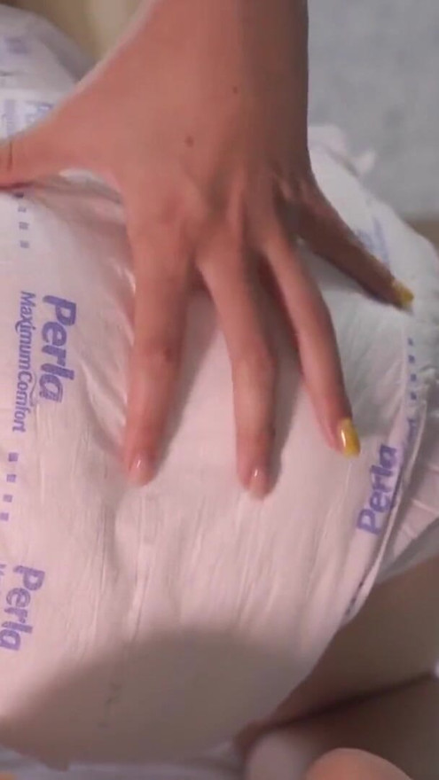 Baby tears up an adult diaper! | Clip 2