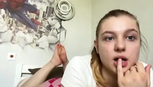 Sloppy dildo blowjob with jucielussie and slapping ass