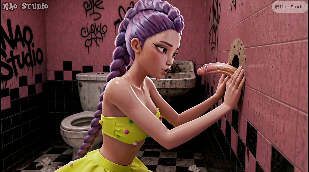 Rumi KPop Gloryhole Break in the Nightclub Toilet