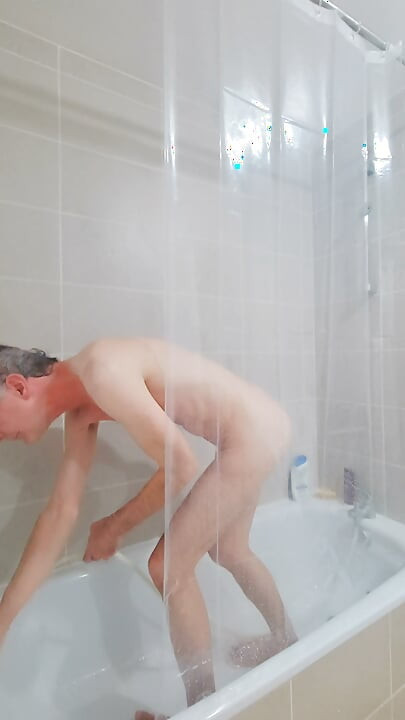 I'm taking a shower in front of you with only a transparent shower curtain for protection.