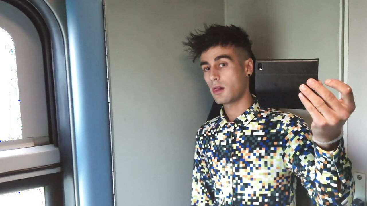 Jerk off at a Train Toilet