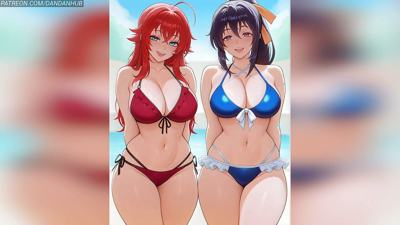 Rias and Akeno Twerking and Bouncing Together - DxD