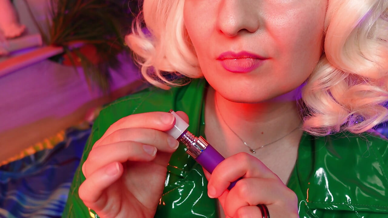 ASMR slowly lipstick tease