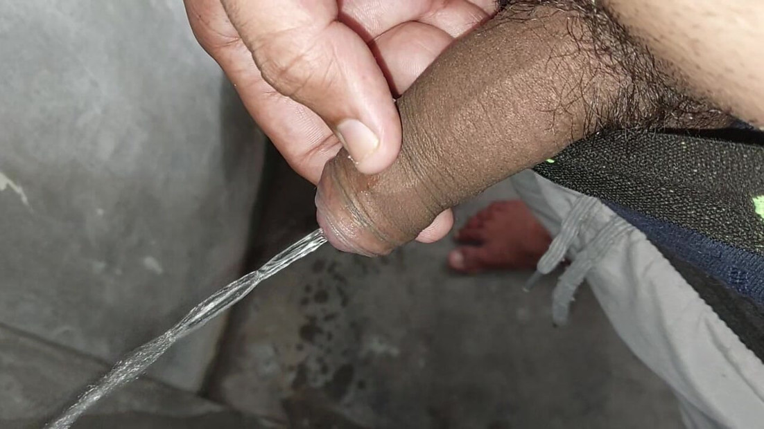 pissing my big indian cock is black