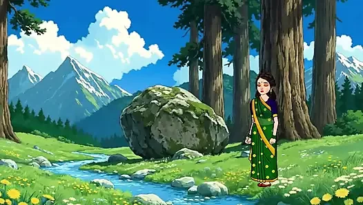 Neelam bhabhi jungle me fake cock chut me dal rahi thi, Raju comes and fucks Neelam ki bade lund se chudai karta hai.
